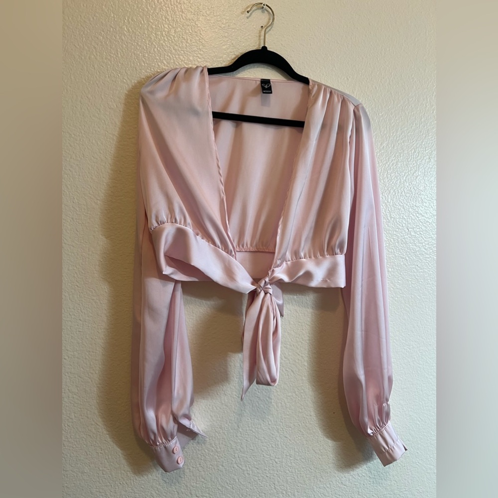 Pink silk long sleeve